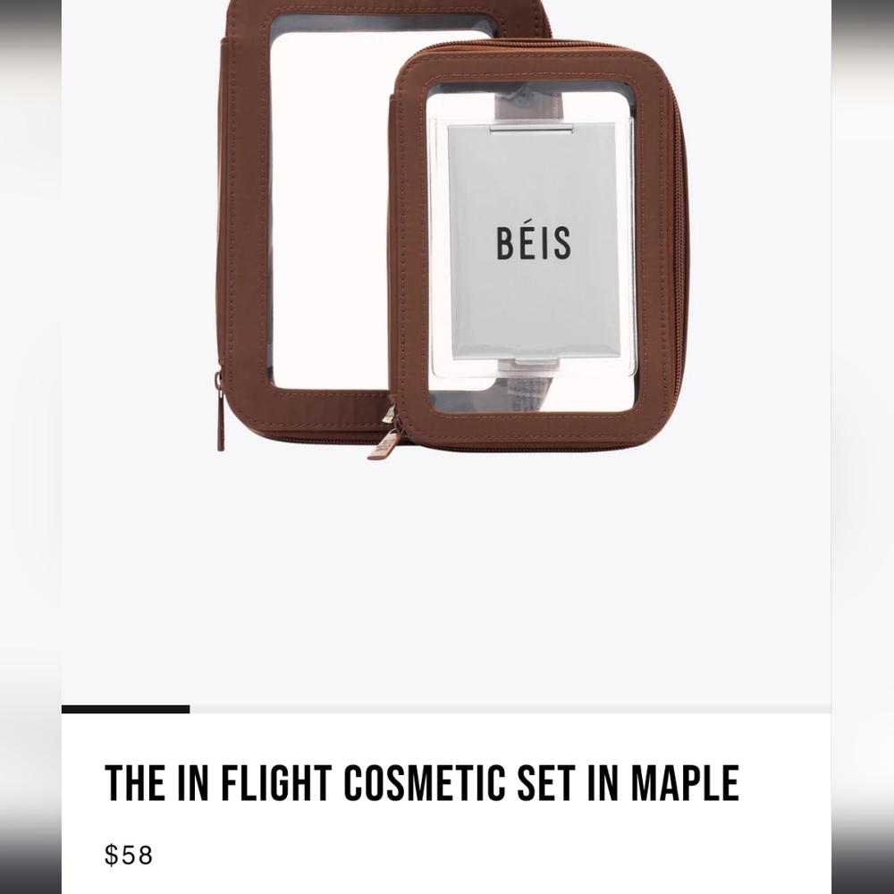 Beis in flight cosmetic set in maple